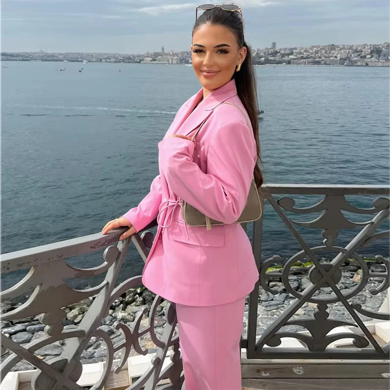 HANY 2025 Woman Blazer Suit Set Casual