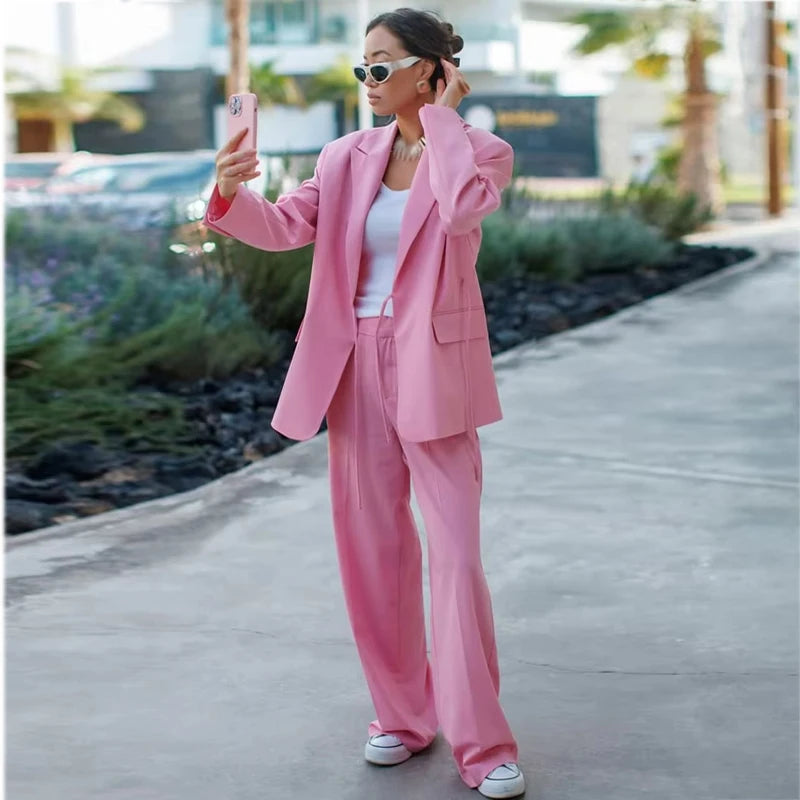 HANY 2025 Woman Blazer Suit Set Casual