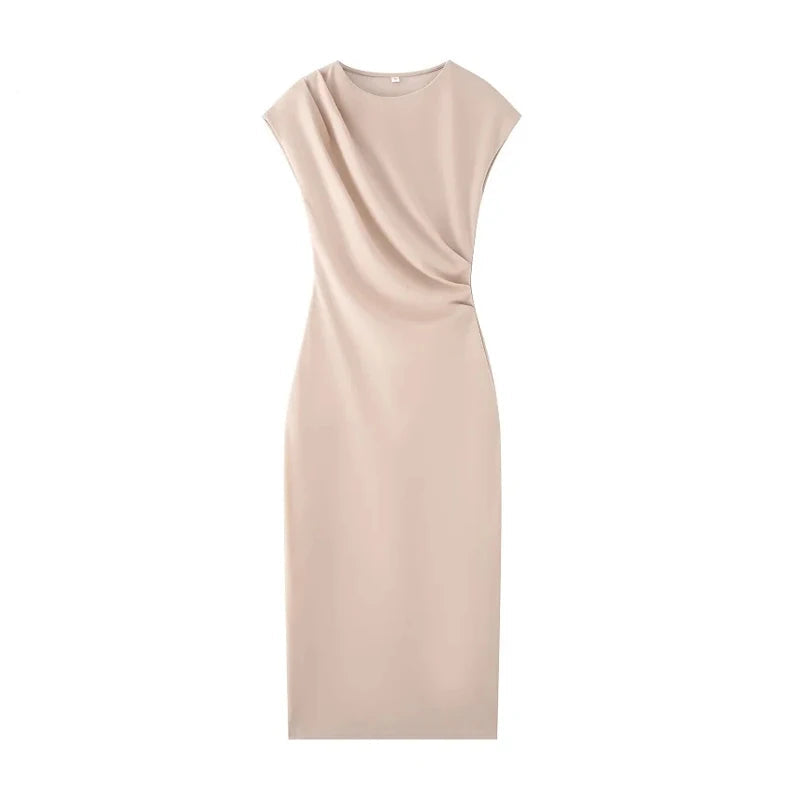 HANY Ruched Short Dresses Pink Sleeveless