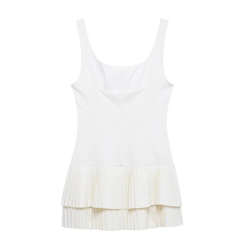 HANY Pleated Short Dresses Jumpsuit Ruched Backless