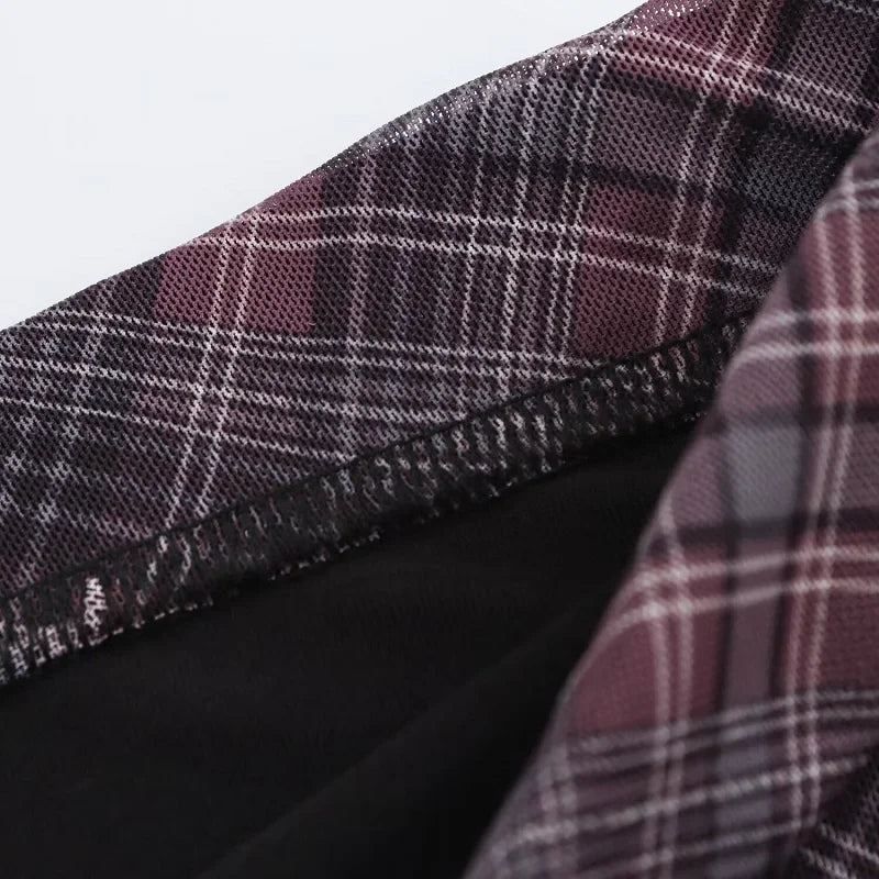 HANY Plaid Tulle Long Skirts Spring Vintage Layered